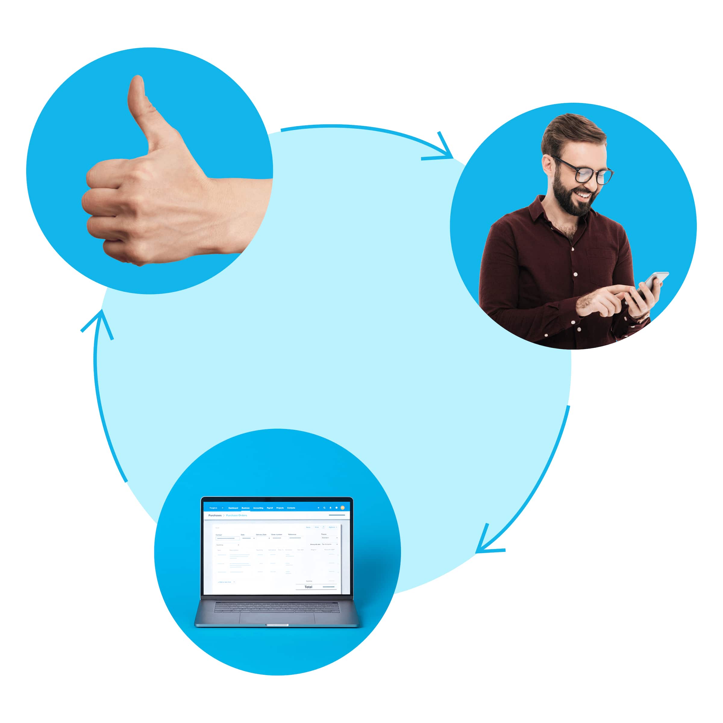 A small business owner accesses their Xero account on their phone and laptop knowing their data is protected.